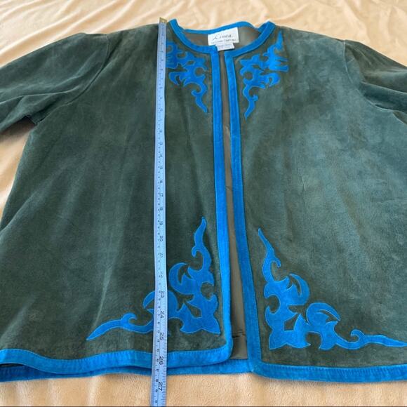 Linea by Louis Dell’Olio Jacket Size 1X Suede Leather Open Front - Picture 11 of 13
